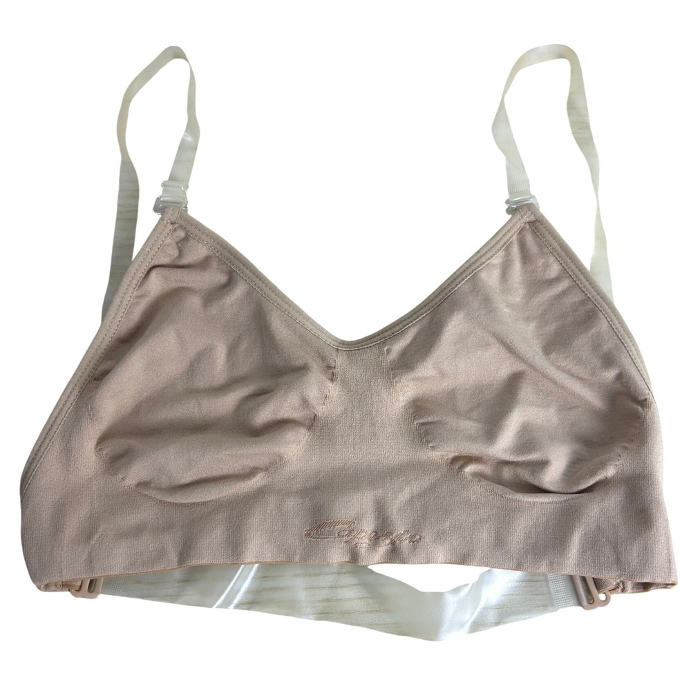Capezio Bra S Nude Seamless Clear Back Strap Dance Performance Undergarment